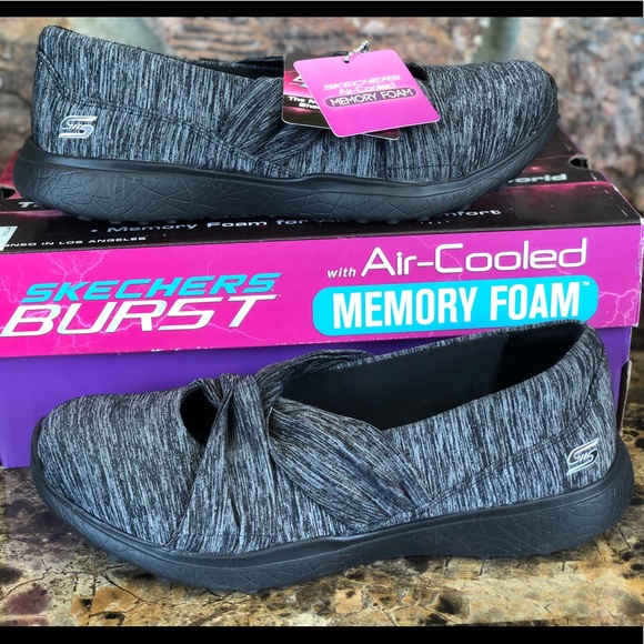 skechers air cooled memory foam slip on shoes